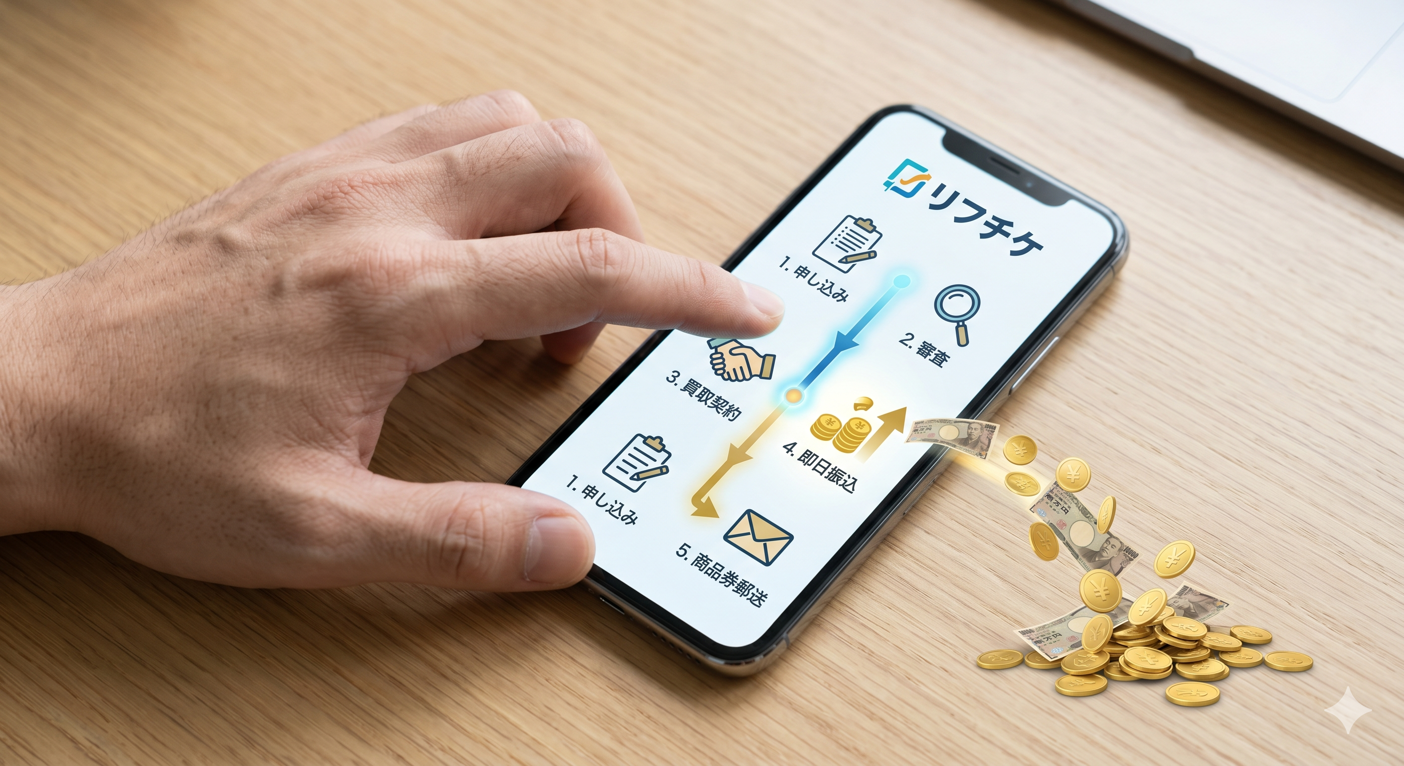 リフチケの申し込みから現金化までの手順